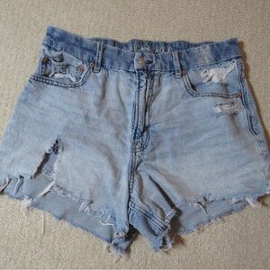 American Eagle Outfitters Blue Distressed Jean Shorts